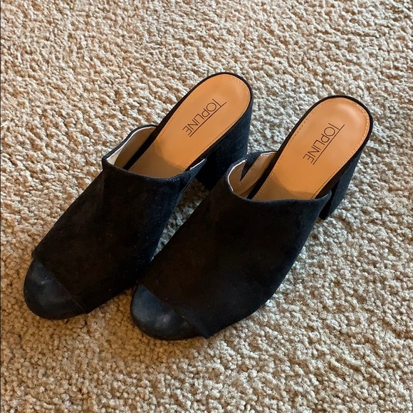 topline Shoes Black Mules Barely Worn Poshmark